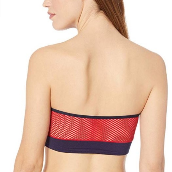 NWT TOMMY HILFIGER Red Logo Bandeau Bra Large - Picture 6 of 7